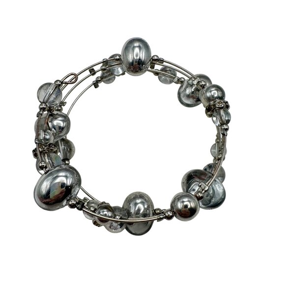 Bracelet Jewelry Optical Auras Silver Tone Coil Bracelet Paparazzi Multilayer - Picture 2 of 9